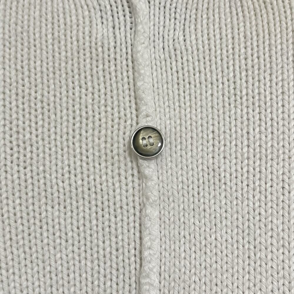 Pure Handknit Cotton Rugby Stripe Sweater White Black Coastal Nautical Preppy - Picture 6 of 10